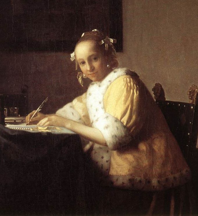 A Lady Writing a Letter by Jan Vermeer